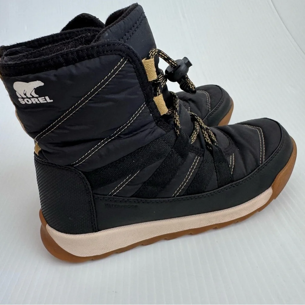 Sorel Black and Tan Kids Boots